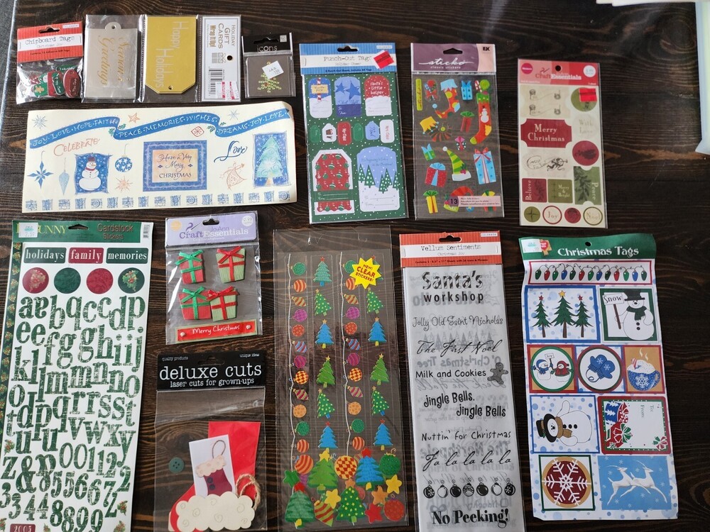 Huge Lot of Stickers Embellishments Christmas Crafting Sticko Laser Cuts New #8